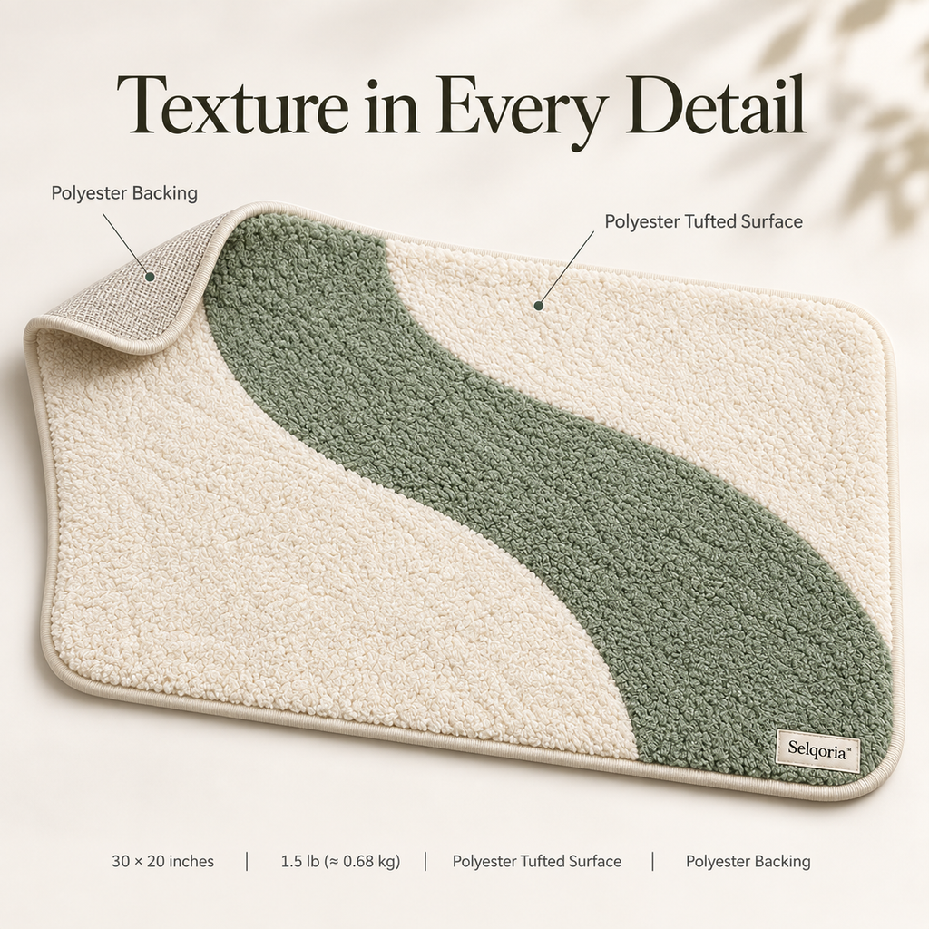 Selqoria™ Sage Curve Floor Mat