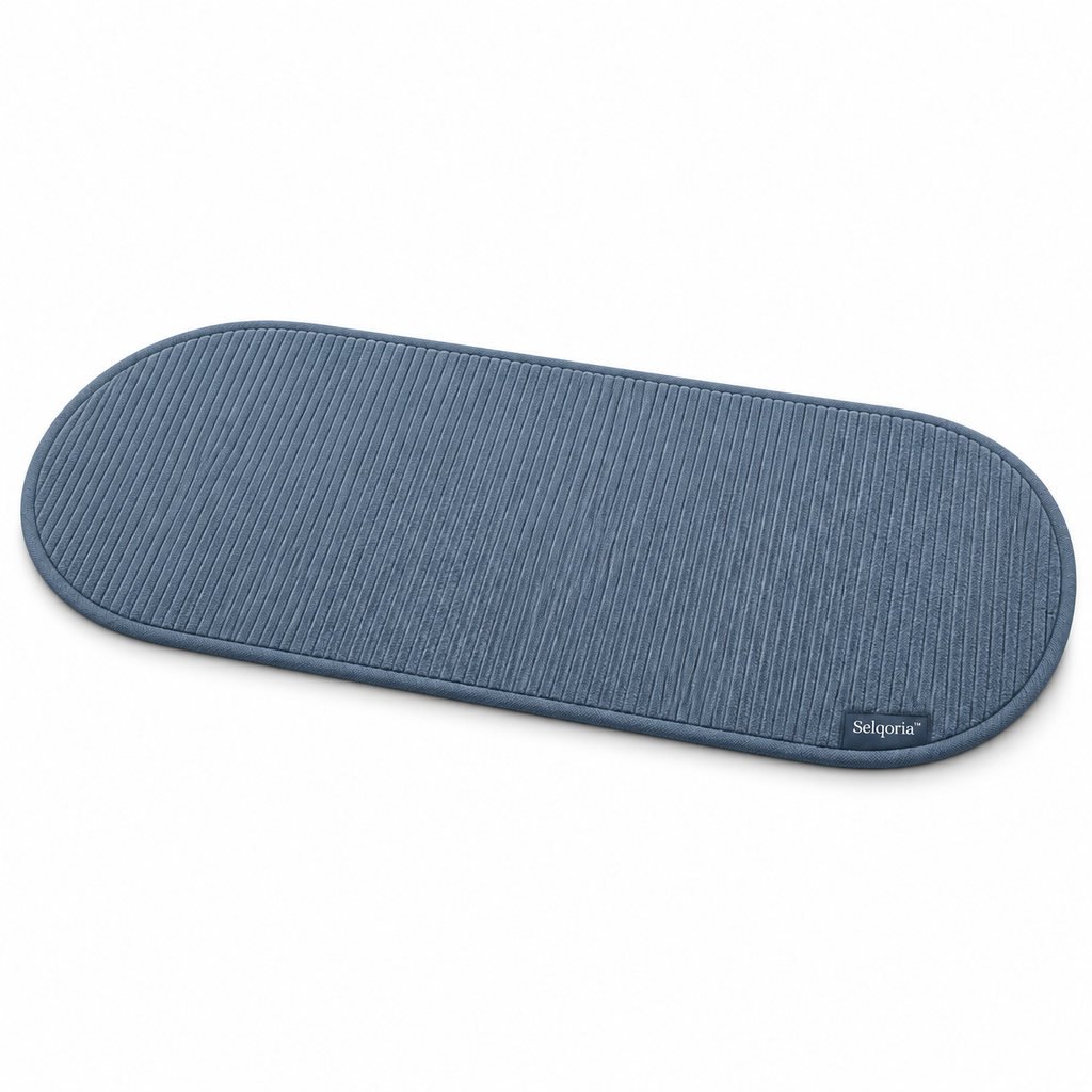 Selqoria™ Blue Capsule Ribbed Floor Mat