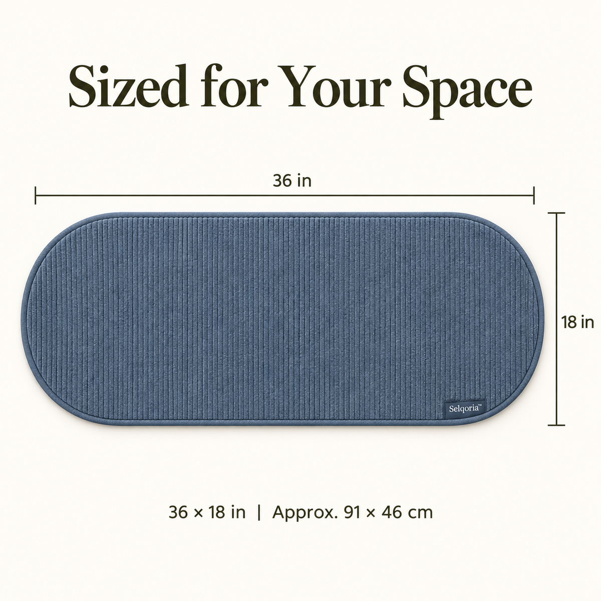 Selqoria™ Blue Capsule Ribbed Floor Mat