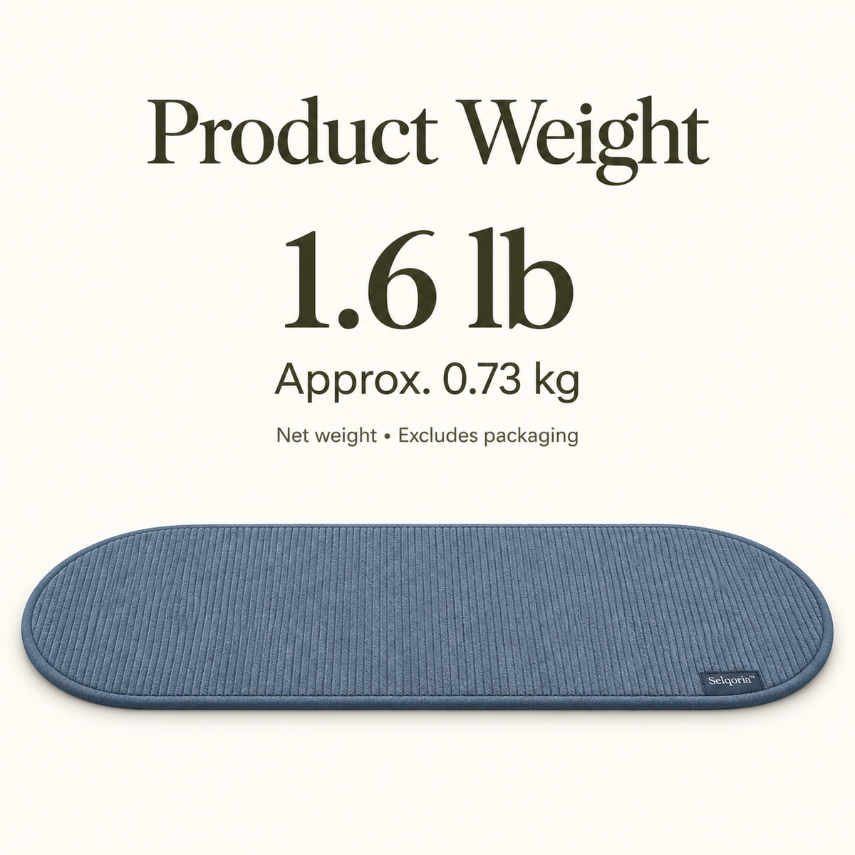 Selqoria™ Blue Capsule Ribbed Floor Mat
