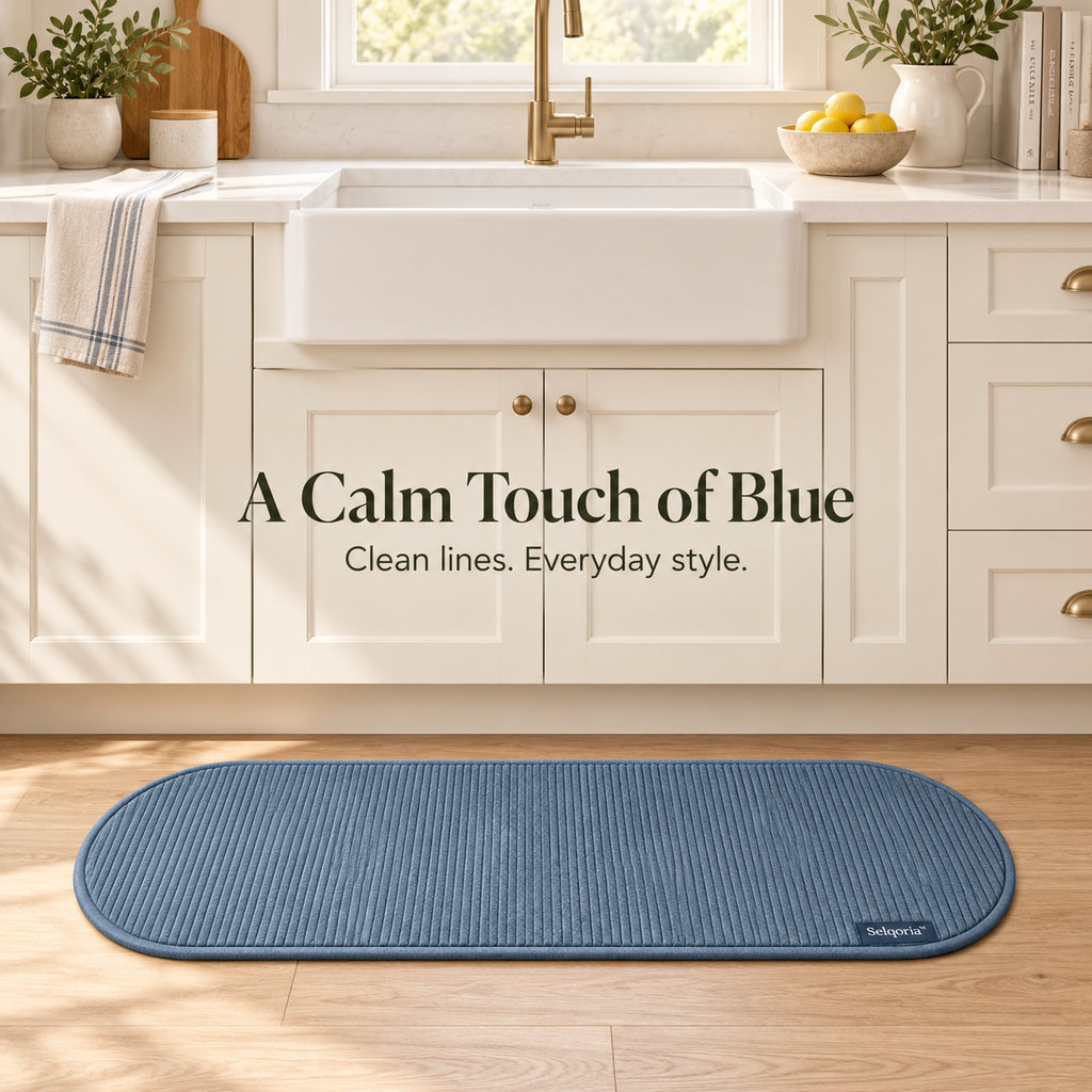 Selqoria™ Blue Capsule Ribbed Floor Mat