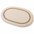 Selqoria™ Ivory Border Oval Floor Mat