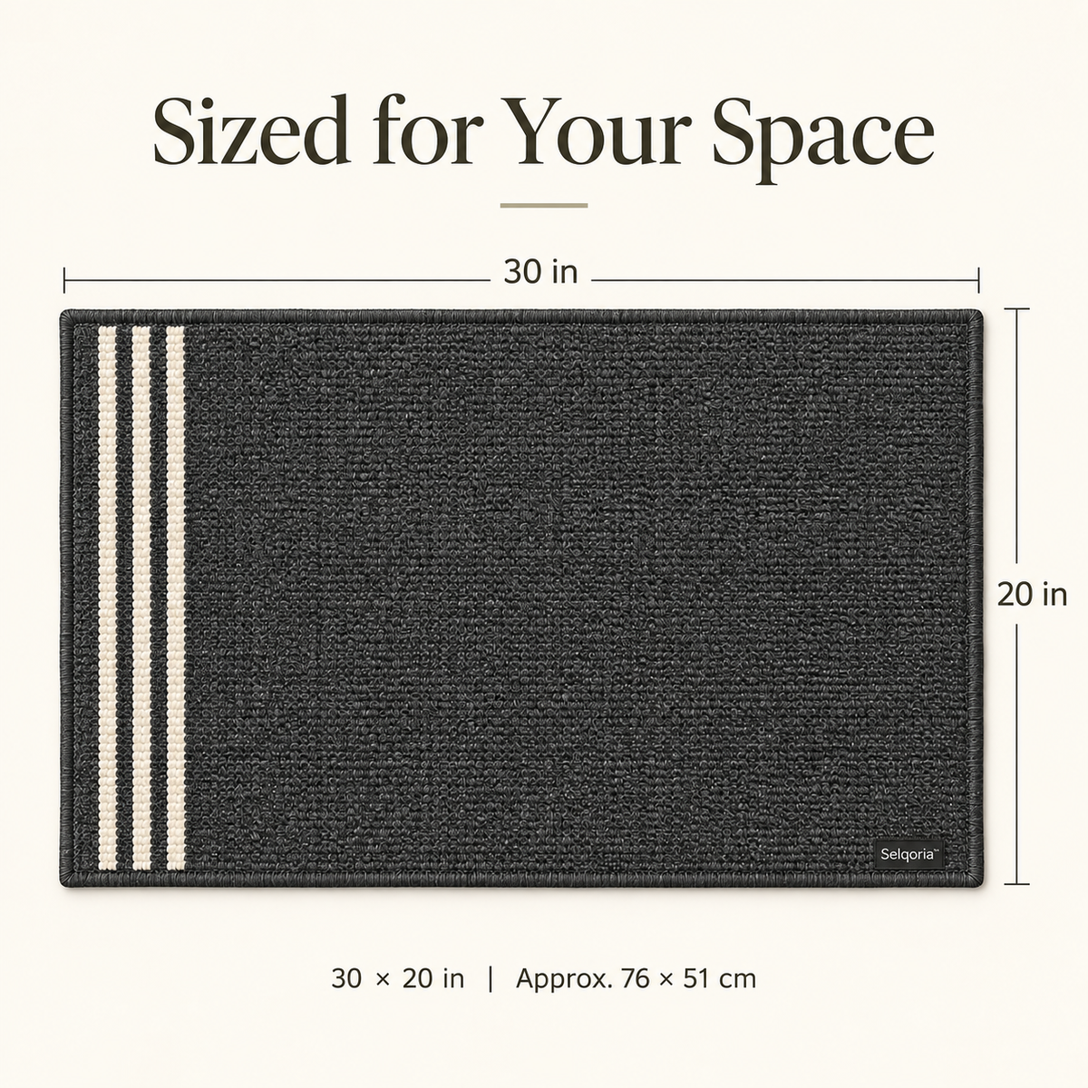 Selqoria™ Charcoal Stripe Entry Mat