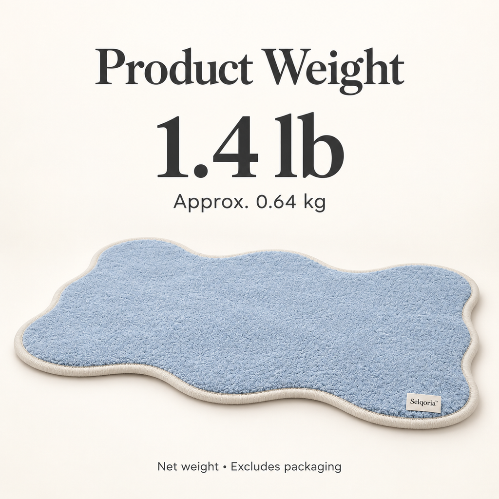 Selqoria™ Powder Blue Scalloped Floor Mat