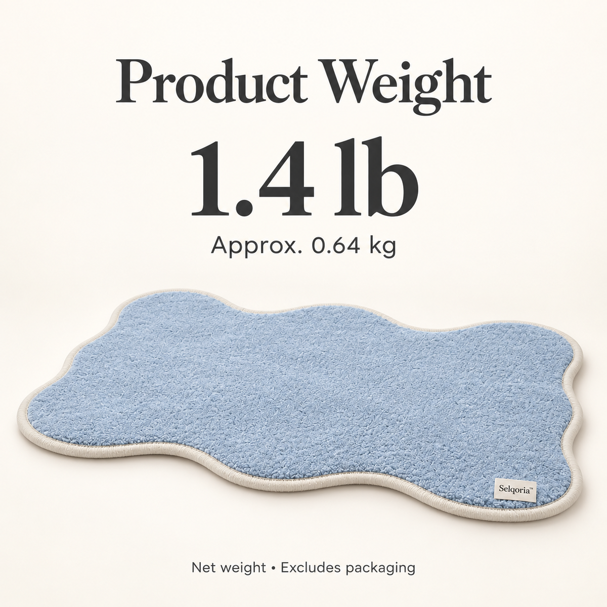 Selqoria™ Powder Blue Scalloped Floor Mat
