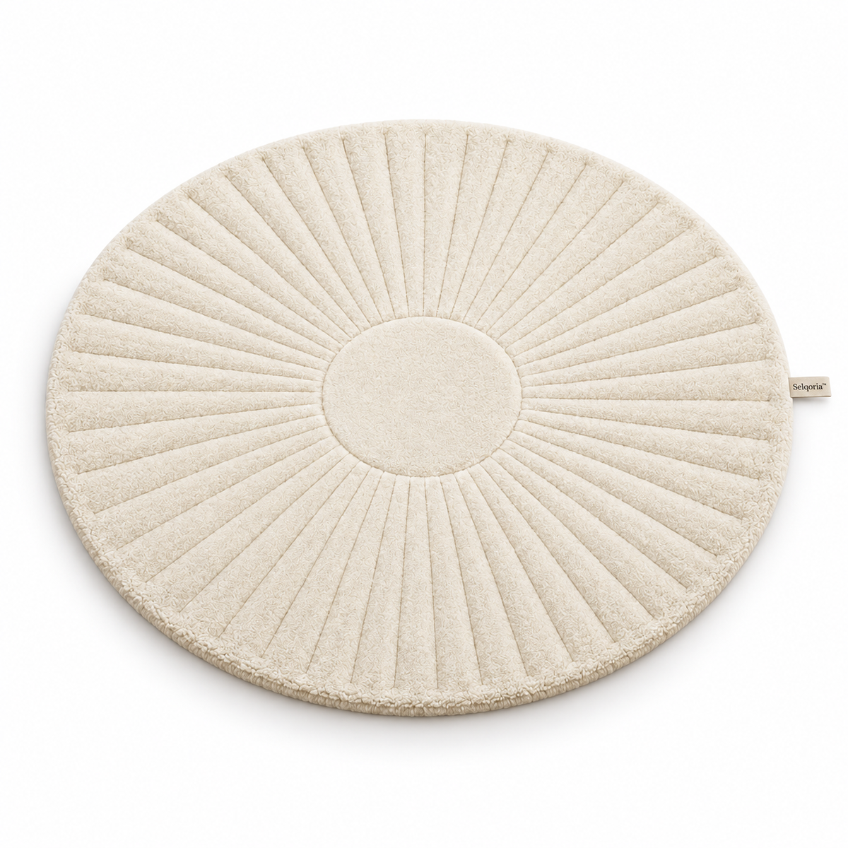 Selqoria™ Ivory Sunray Round Floor Mat