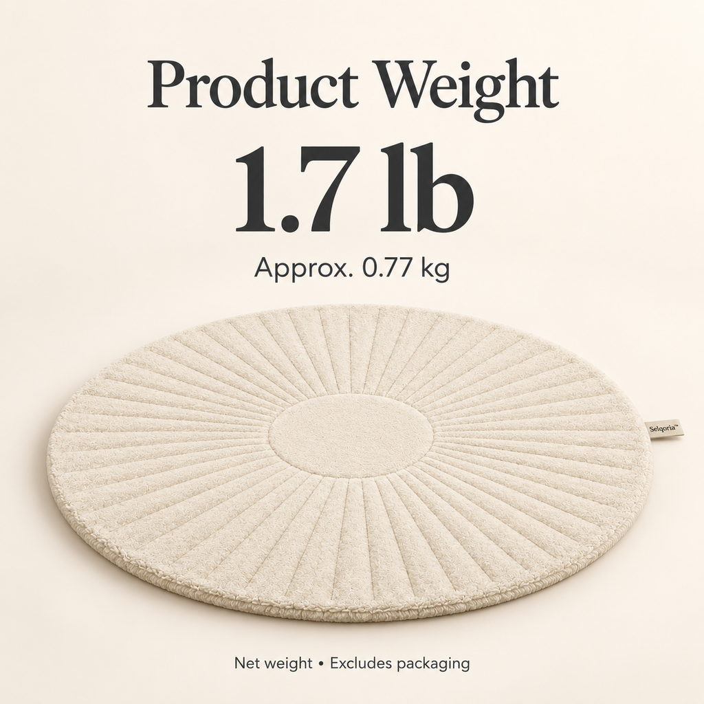Selqoria™ Ivory Sunray Round Floor Mat