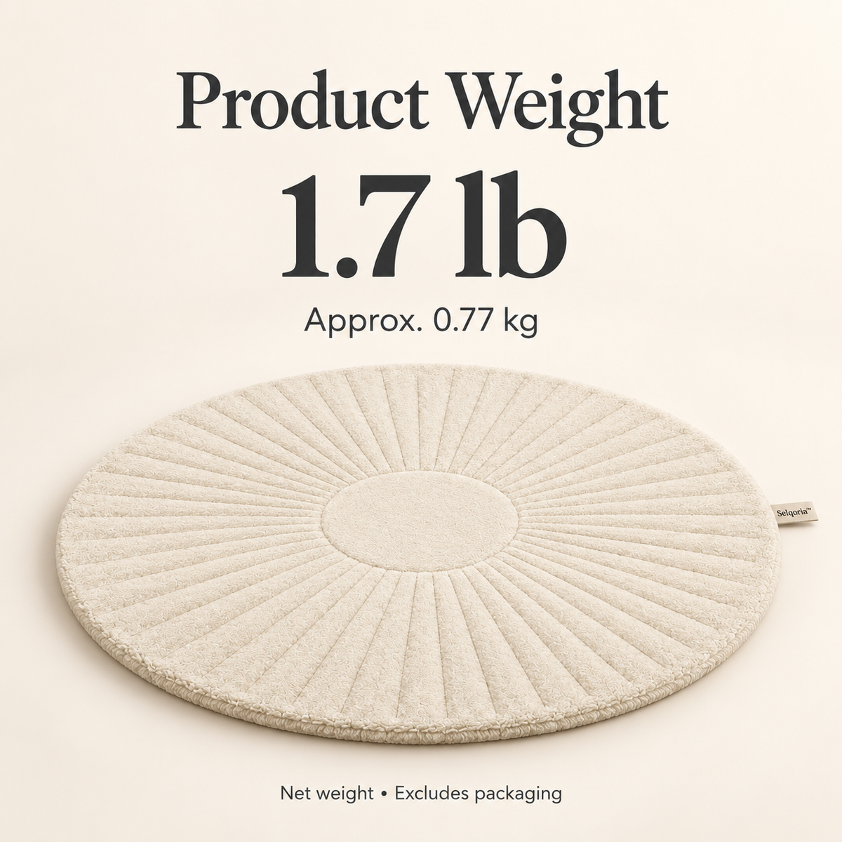 Selqoria™ Ivory Sunray Round Floor Mat