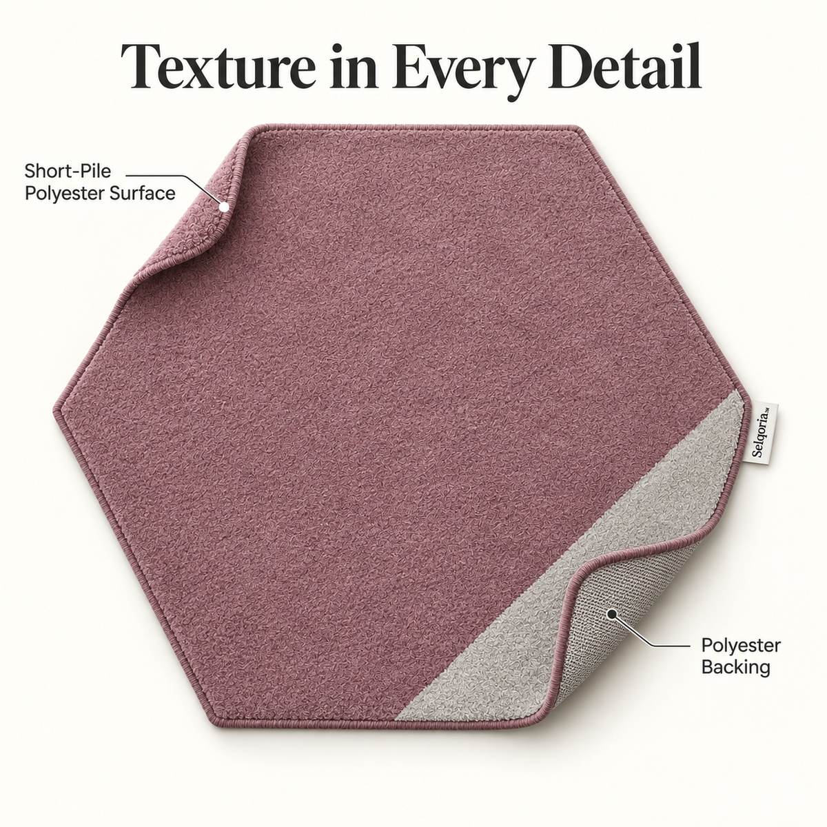 Selqoria™ Mauve Hexagon Accent Mat