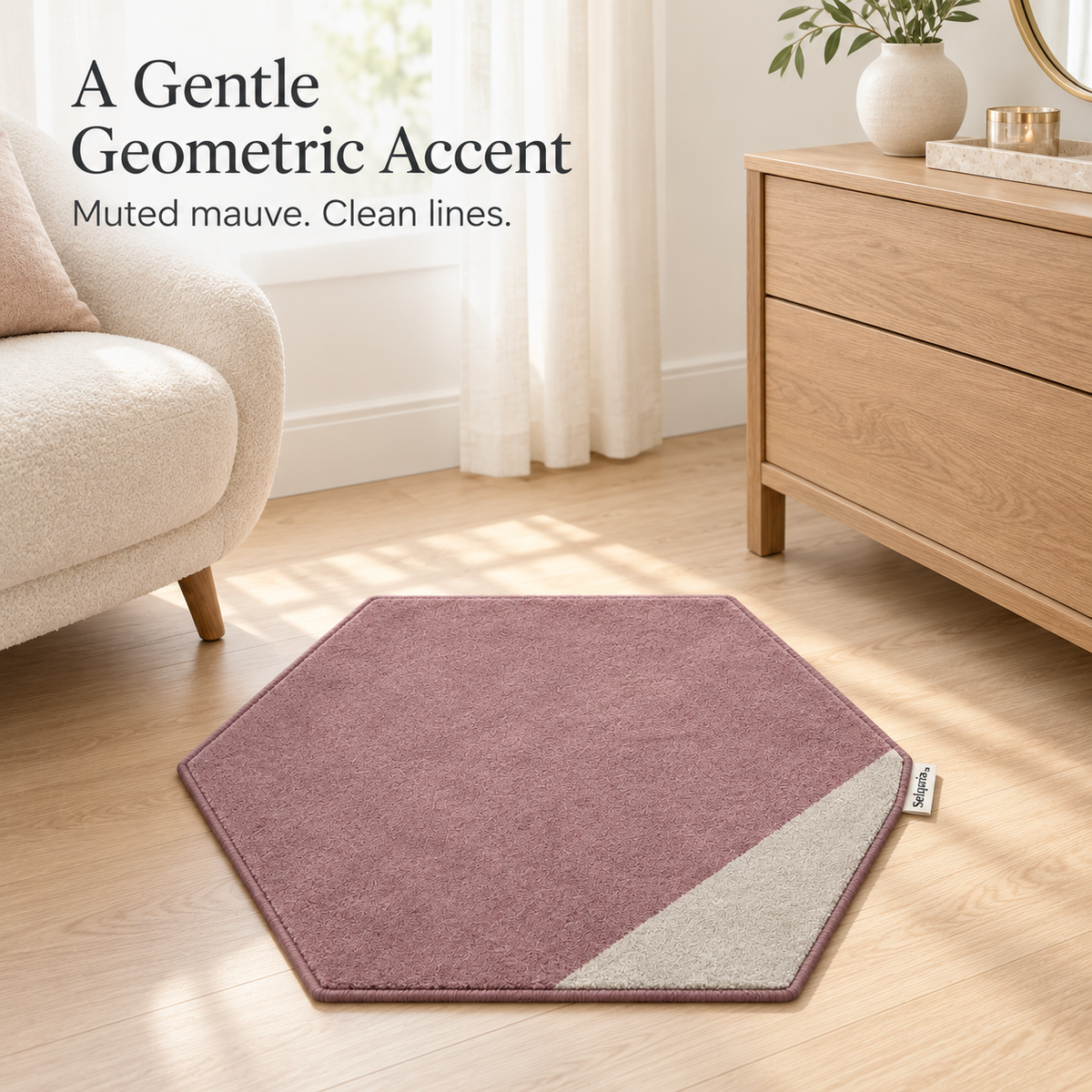 Selqoria™ Mauve Hexagon Accent Mat