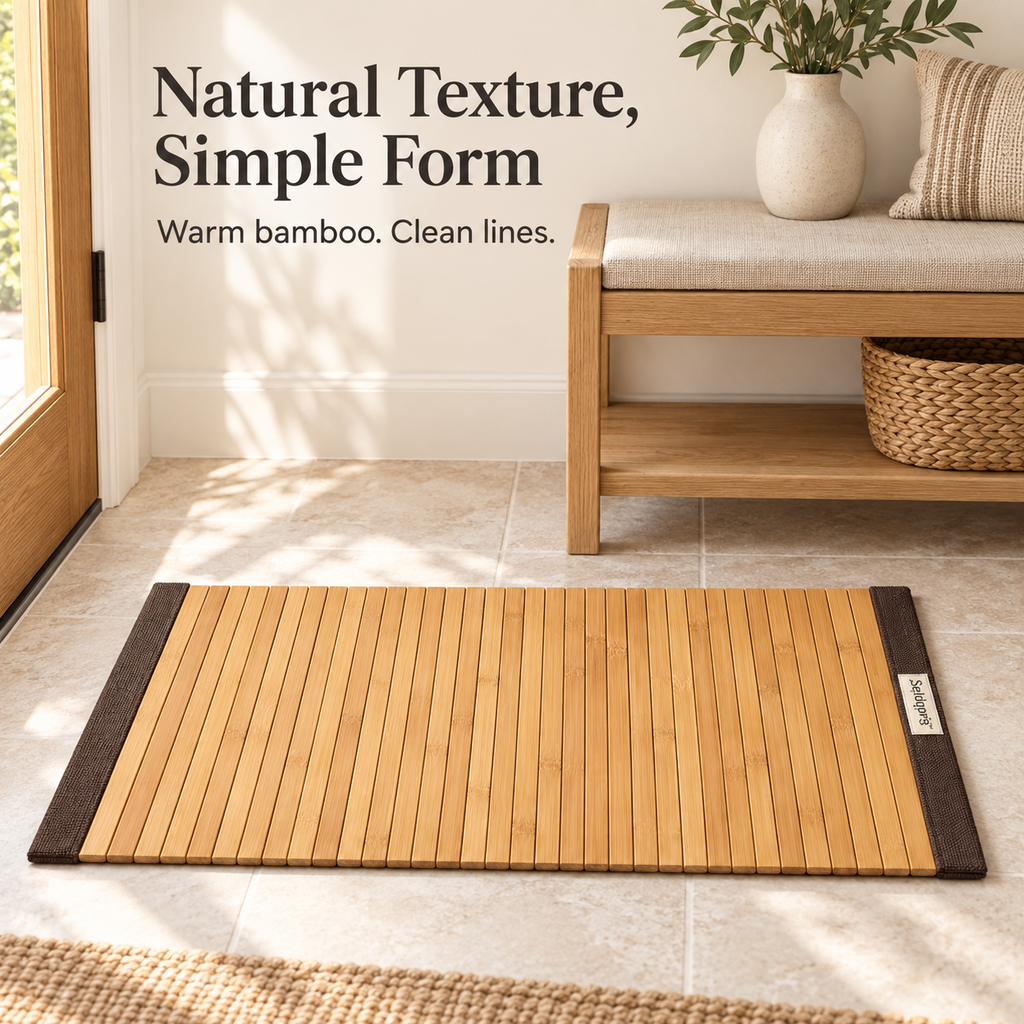 Selqoria™ Natural Bamboo Slat Floor Mat