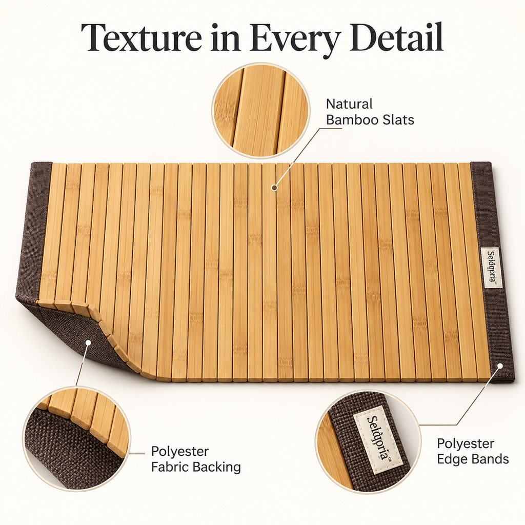Selqoria™ Natural Bamboo Slat Floor Mat