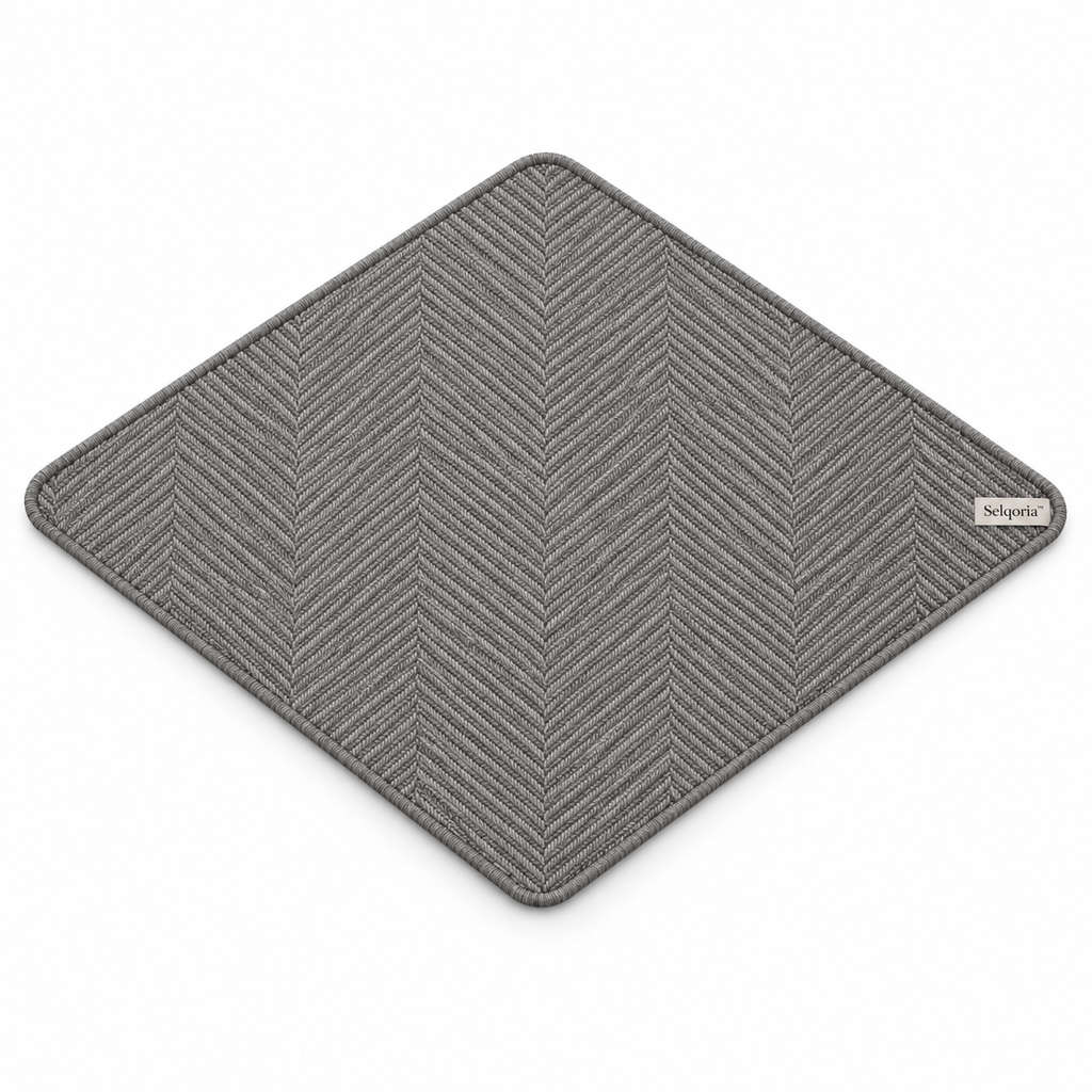 Selqoria™ Gray Herringbone Diamond Mat