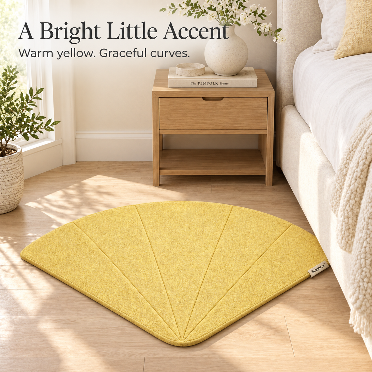 Selqoria™ Butter Yellow Fan Accent Mat