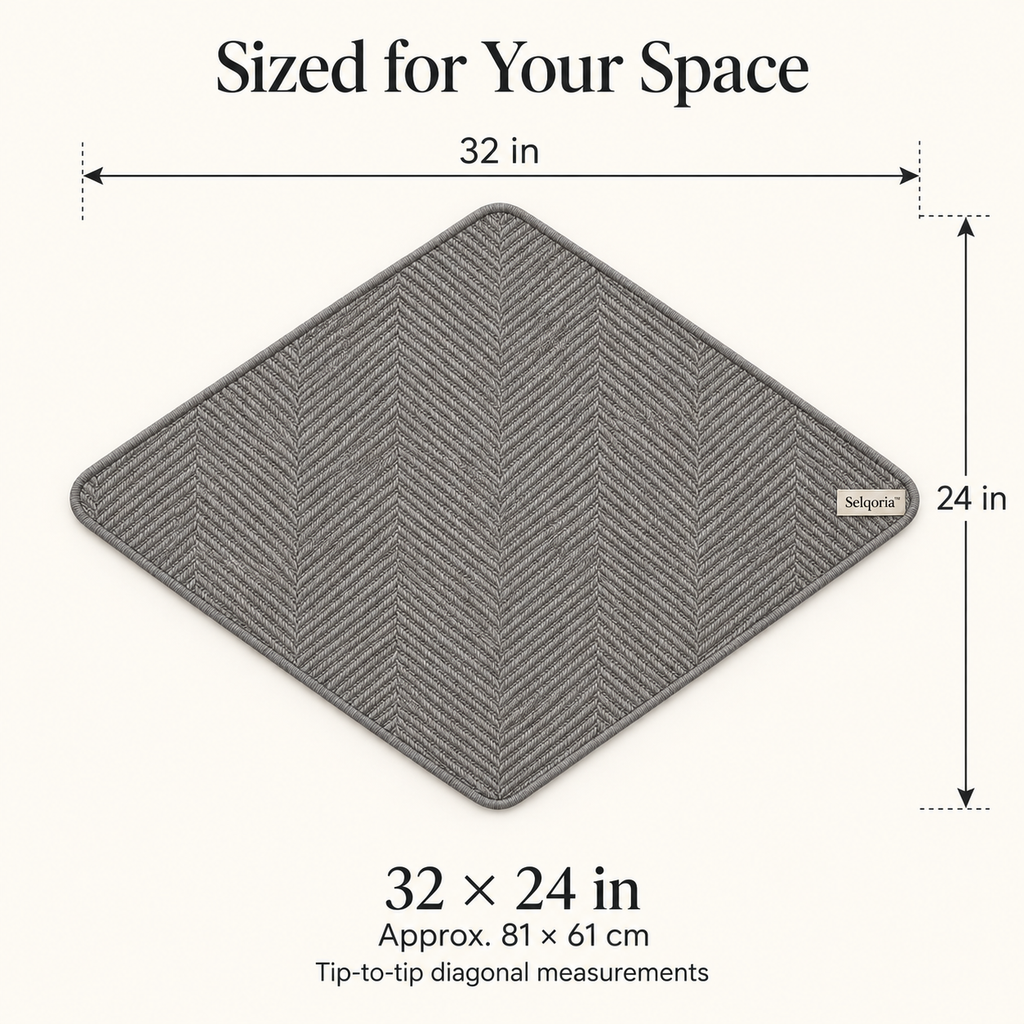 Selqoria™ Gray Herringbone Diamond Mat