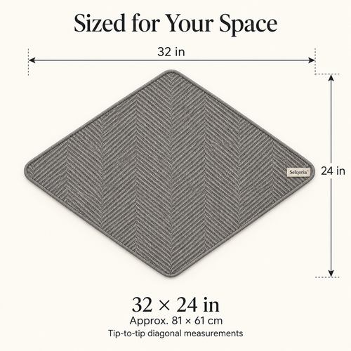 Selqoria™ Gray Herringbone Diamond Mat