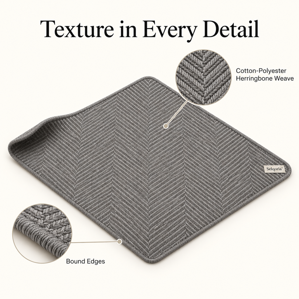 Selqoria™ Gray Herringbone Diamond Mat