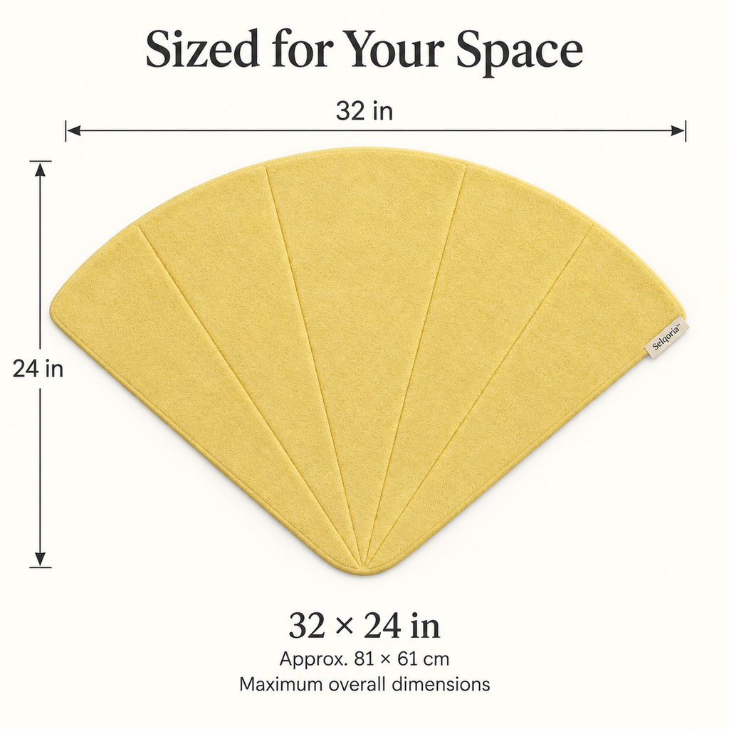 Selqoria™ Butter Yellow Fan Accent Mat