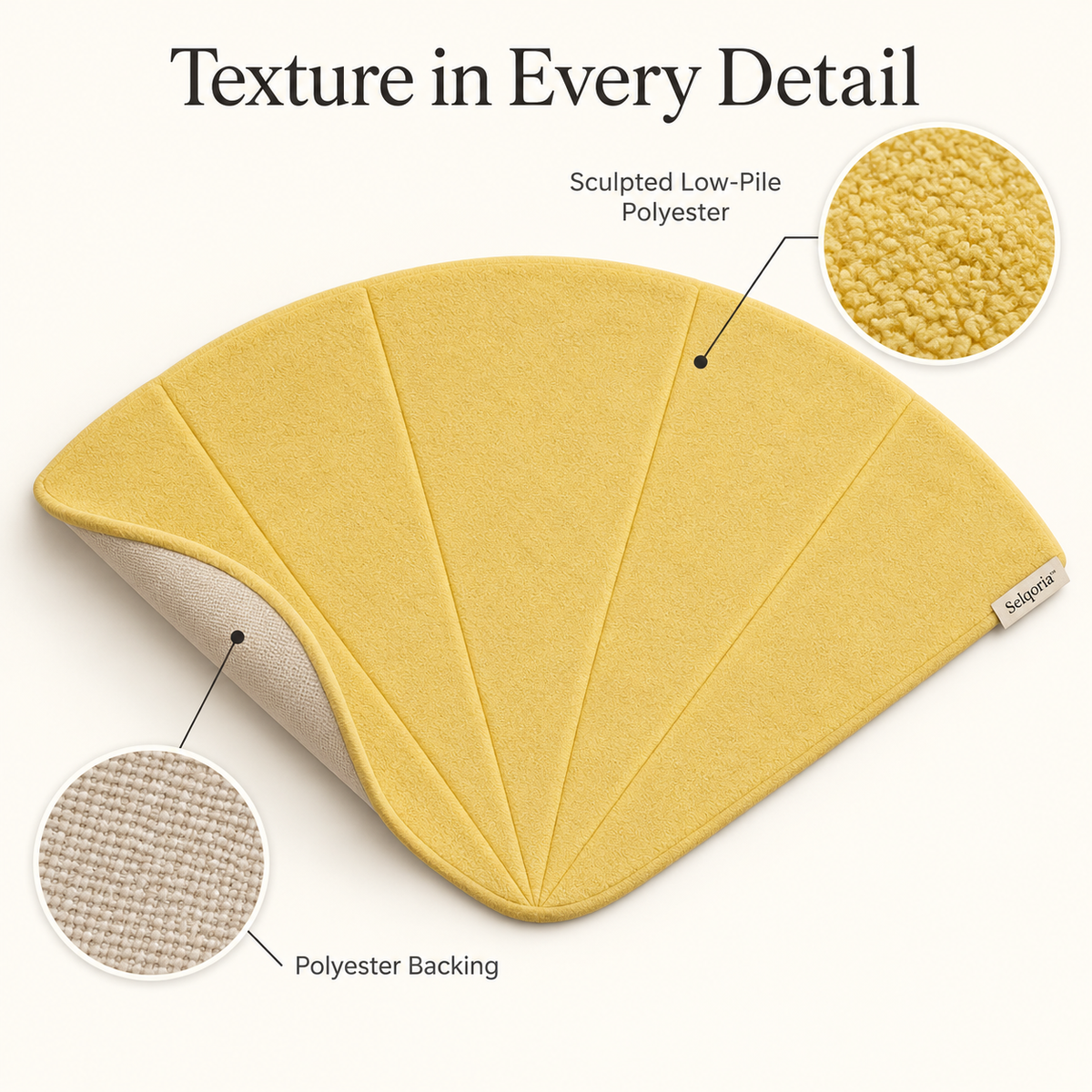 Selqoria™ Butter Yellow Fan Accent Mat